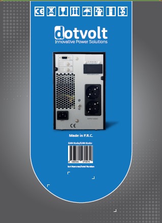 DOTVOLT VOLT MN 1KVA 1F/1F 2x12V/9AH Akülü ONLİNE LCD Ekranlı 5/10 DK UPS